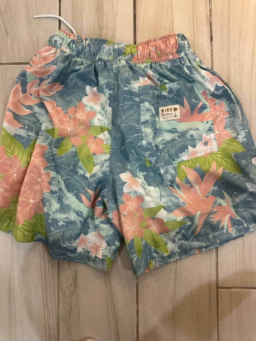 Nike Floral Swim Trunks - Teal, Coral & Lime